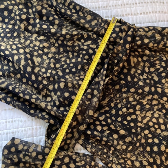 NWT MICHAEL Michael Kors Brown Shimmer Animal Print Jumpsuit Wide Leg Sz XS - Picture 6 of 12